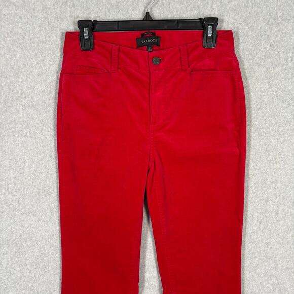 Talbots Pants 2T Red Velvet Heritage Cherry Academia Career Office Twee Nautical - Picture 2 of 9